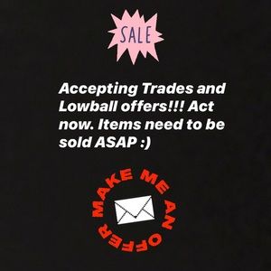 Lowball offers will most likely be accepted!!!